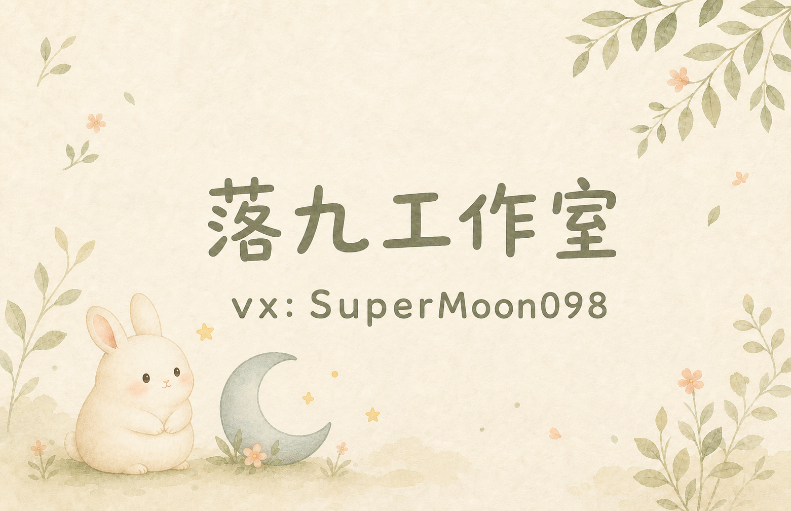 落九工作室，vx: SuperMoon098